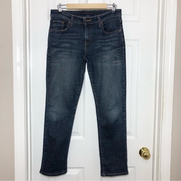Levi’s The Original Jean Mid Rise Skinny Stretchy Cotton Dark Wash Jeans 8 Short - Picture 2 of 15